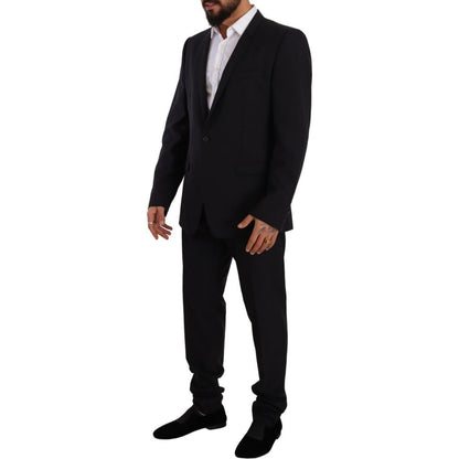 Dolce & Gabbana Blue GOLD Wool Single Breasted 2 Piece Suit