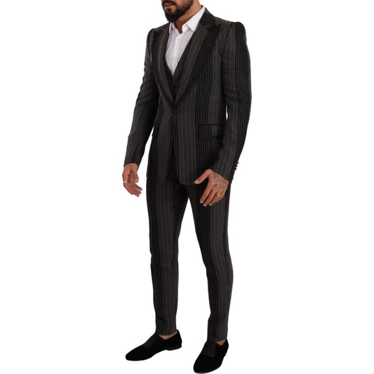 Dolce & Gabbana Elegant Striped Three-Piece Suit Dolce & Gabbana