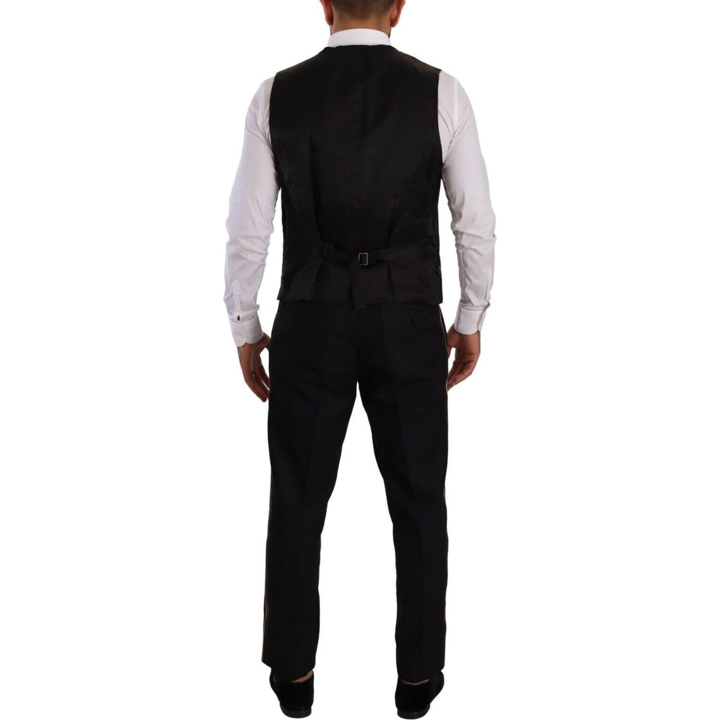 Dolce & Gabbana Elegant Black Silk Blend 3-Piece Suit Dolce & Gabbana