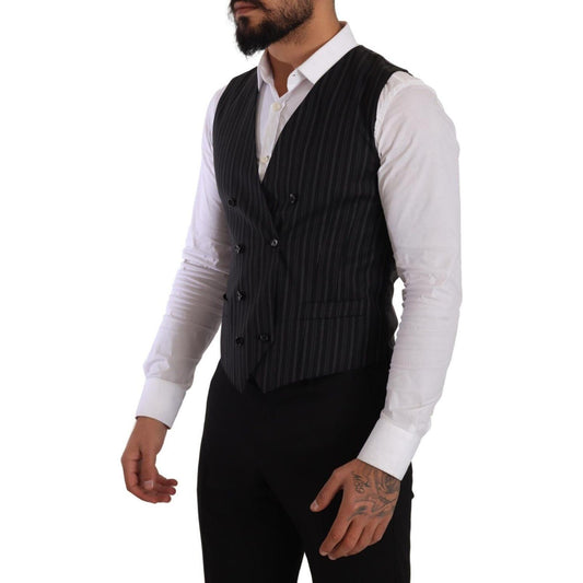 Dolce & Gabbana Elegant Striped Double-Breasted Dress Vest Dolce & Gabbana