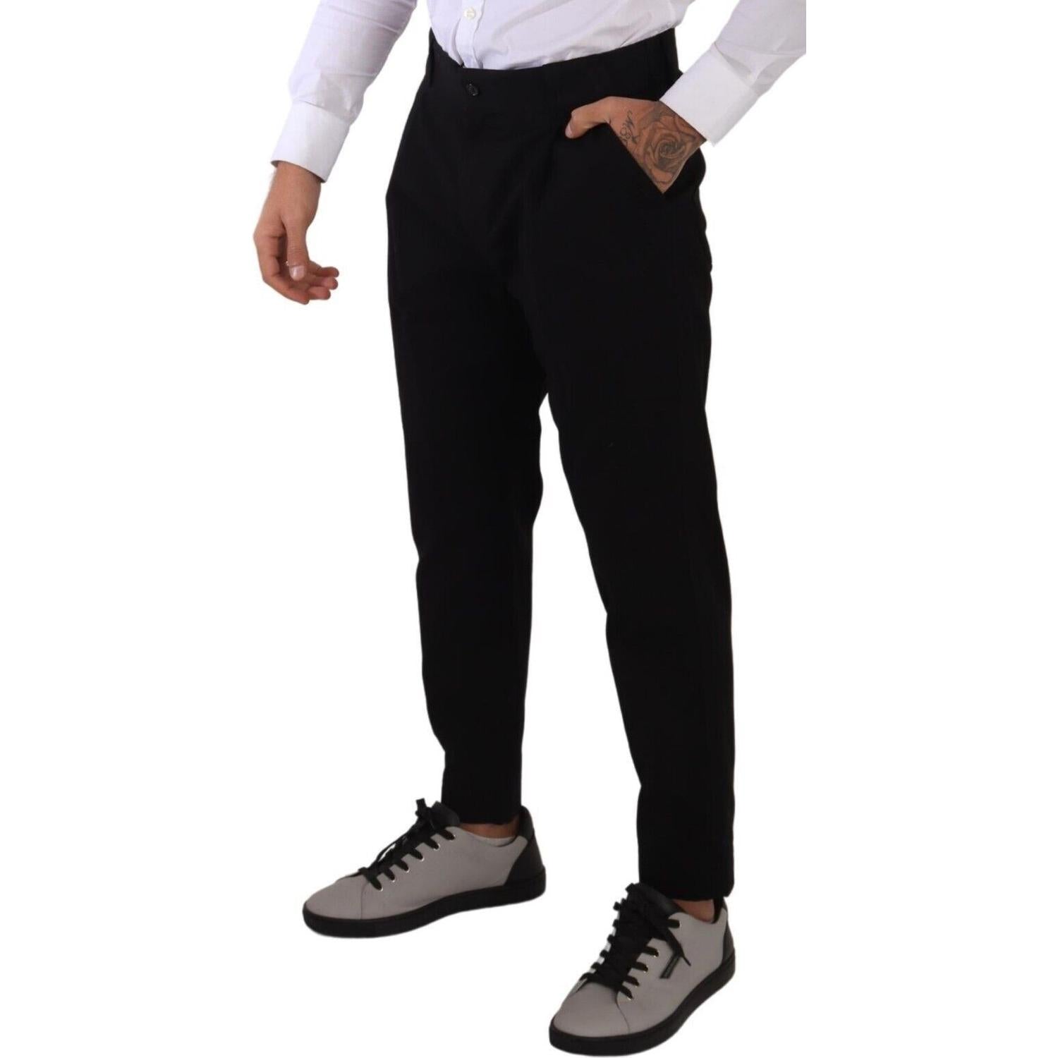 Dolce & Gabbana Black Cotton Stretch Chinos Trouser Jeans