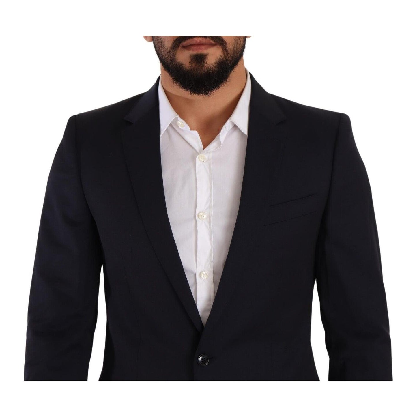 Dolce & Gabbana Dark Blue Single Breasted Coat MARTINI Blazer