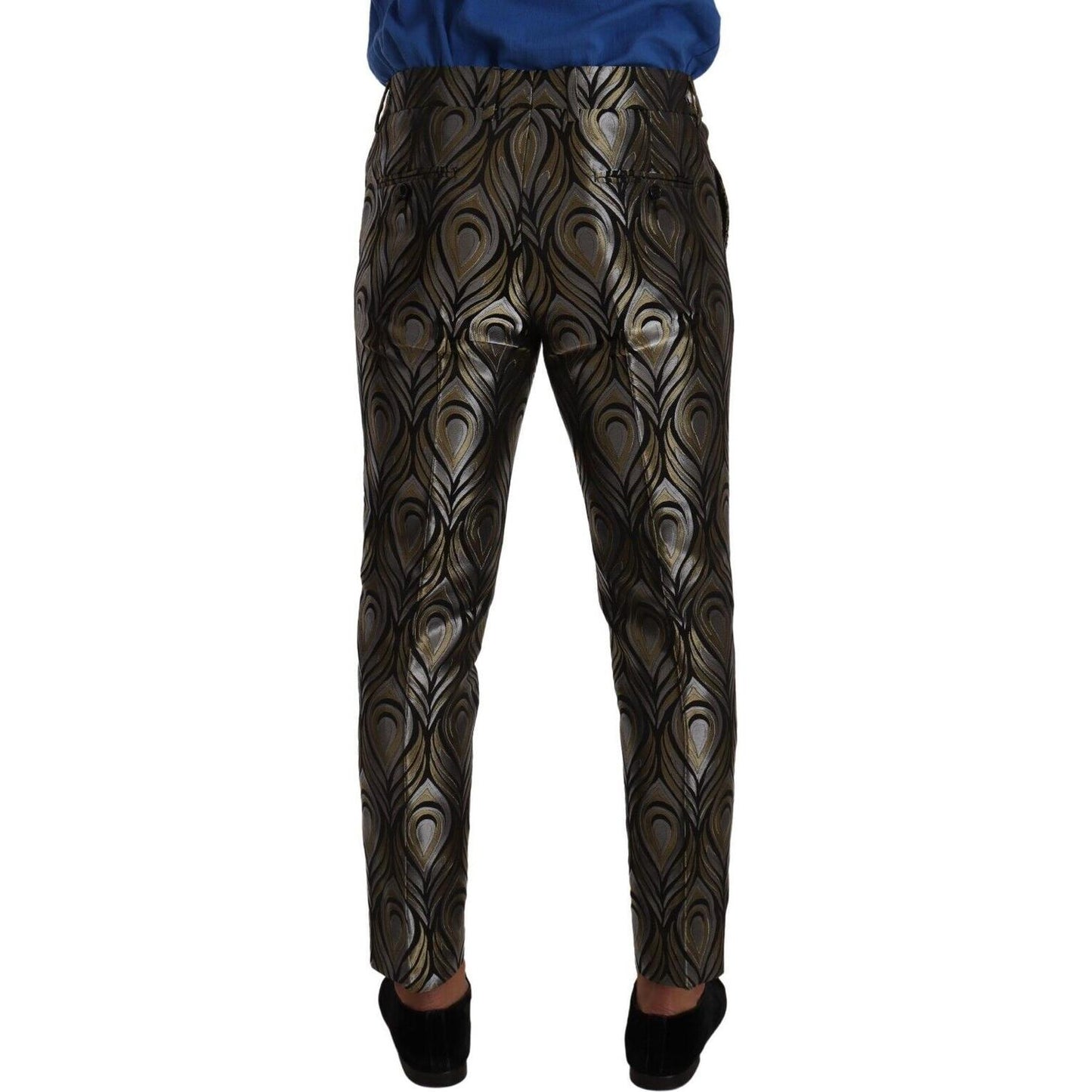 Dolce & Gabbana Elegant Slim Fit Metallic Dress Trousers Dolce & Gabbana