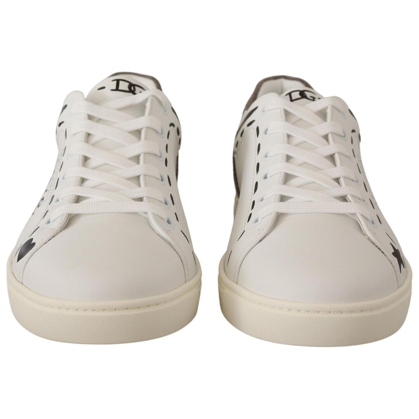 Dolce & Gabbana Elegant White Leather Casual Sneakers Dolce & Gabbana