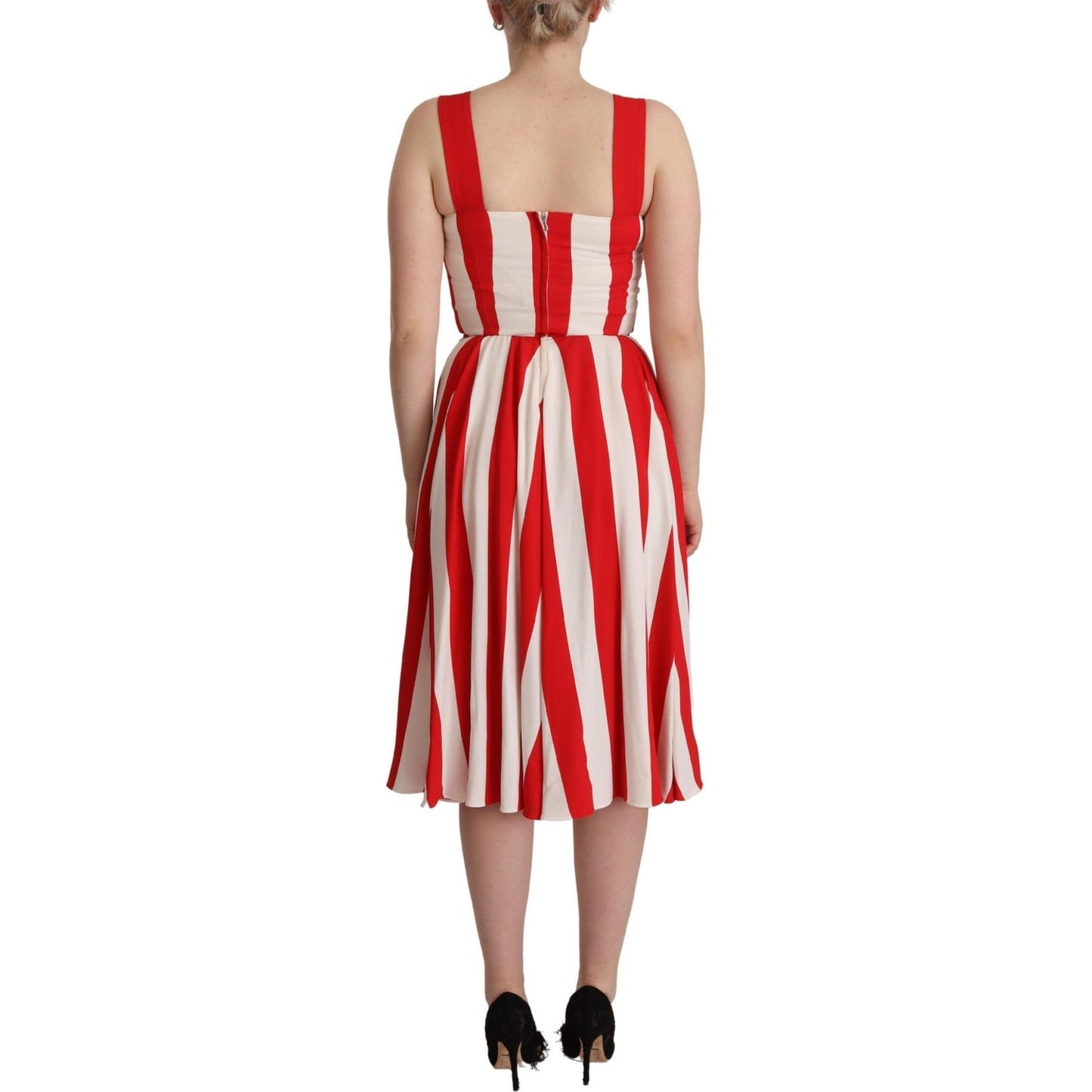 Dolce & Gabbana Elegant A-Line Striped Shift Dress Dolce & Gabbana