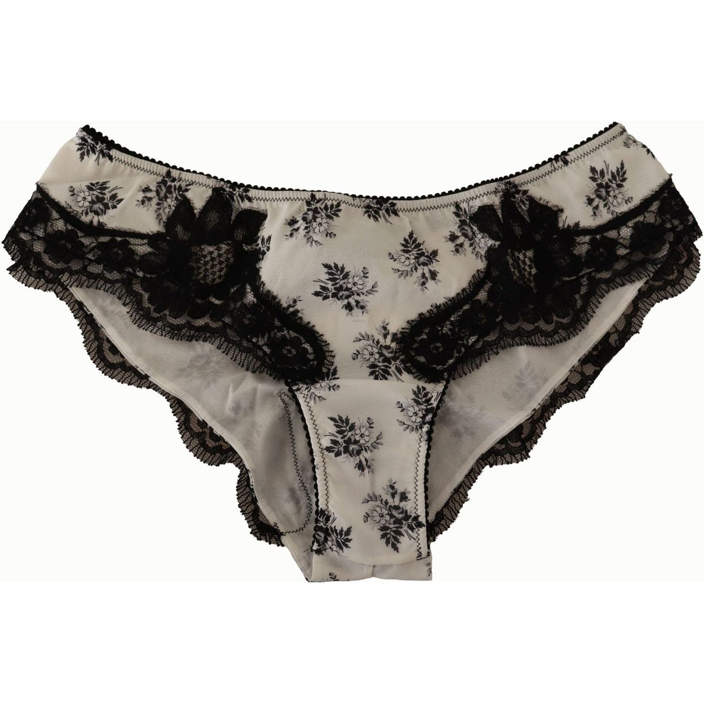 Dolce & Gabbana Elegant White Lace Silk Briefs Dolce & Gabbana