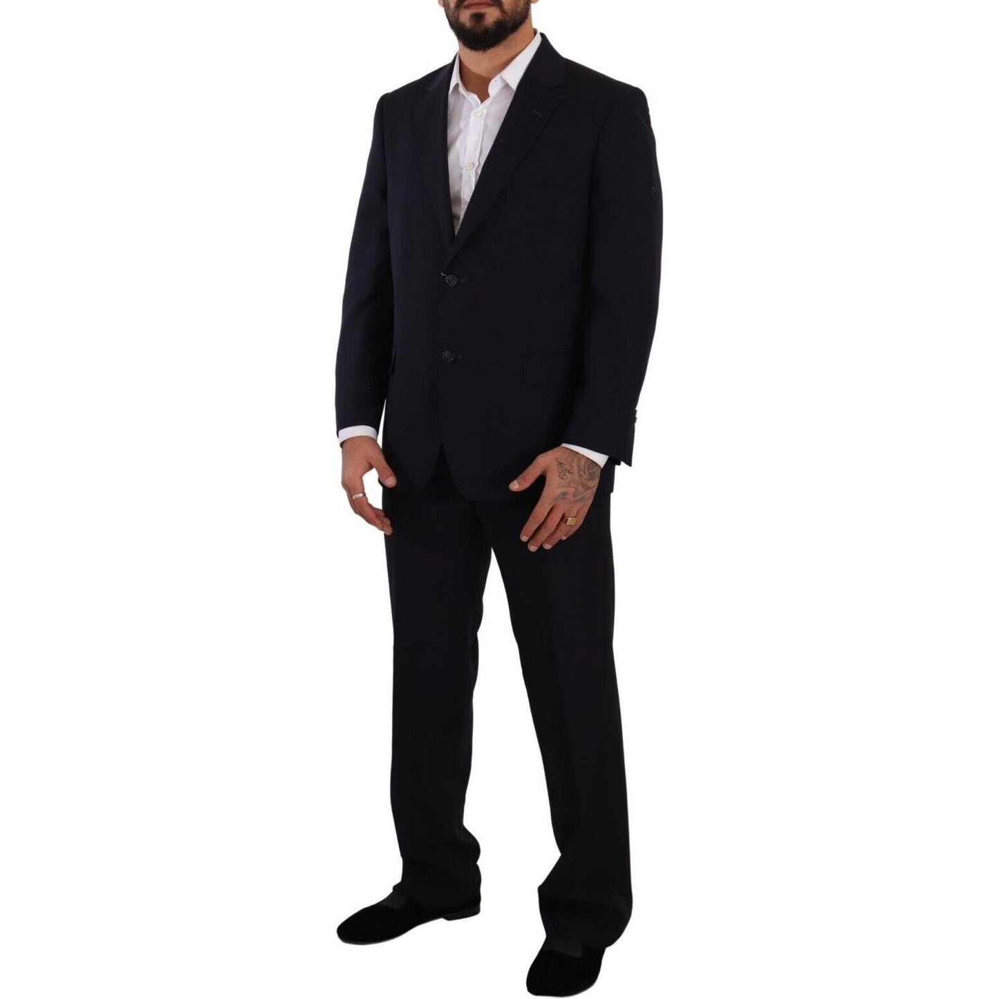 Domenico Tagliente Elegant Black Two-Piece Suit Ensemble Domenico Tagliente