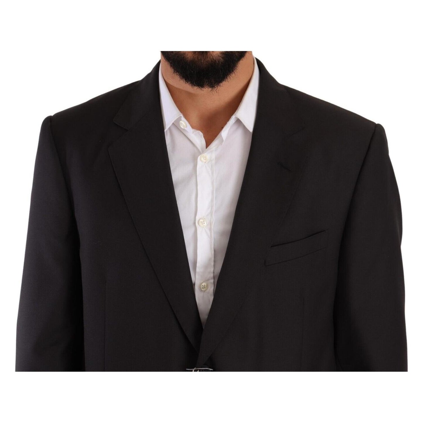 Domenico Tagliente Gray Polyester Single Breasted Formal Suit