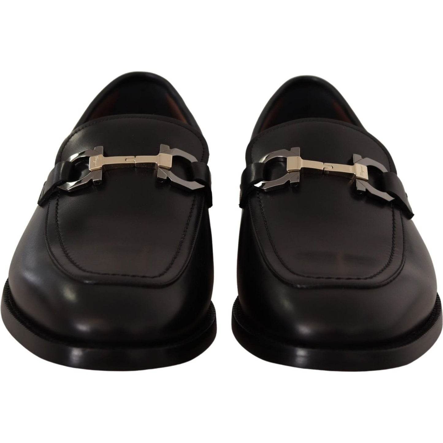 Salvatore Ferragamo Suave Black Leather Gancio Bit Loafers Dress Shoes Salvatore Ferragamo