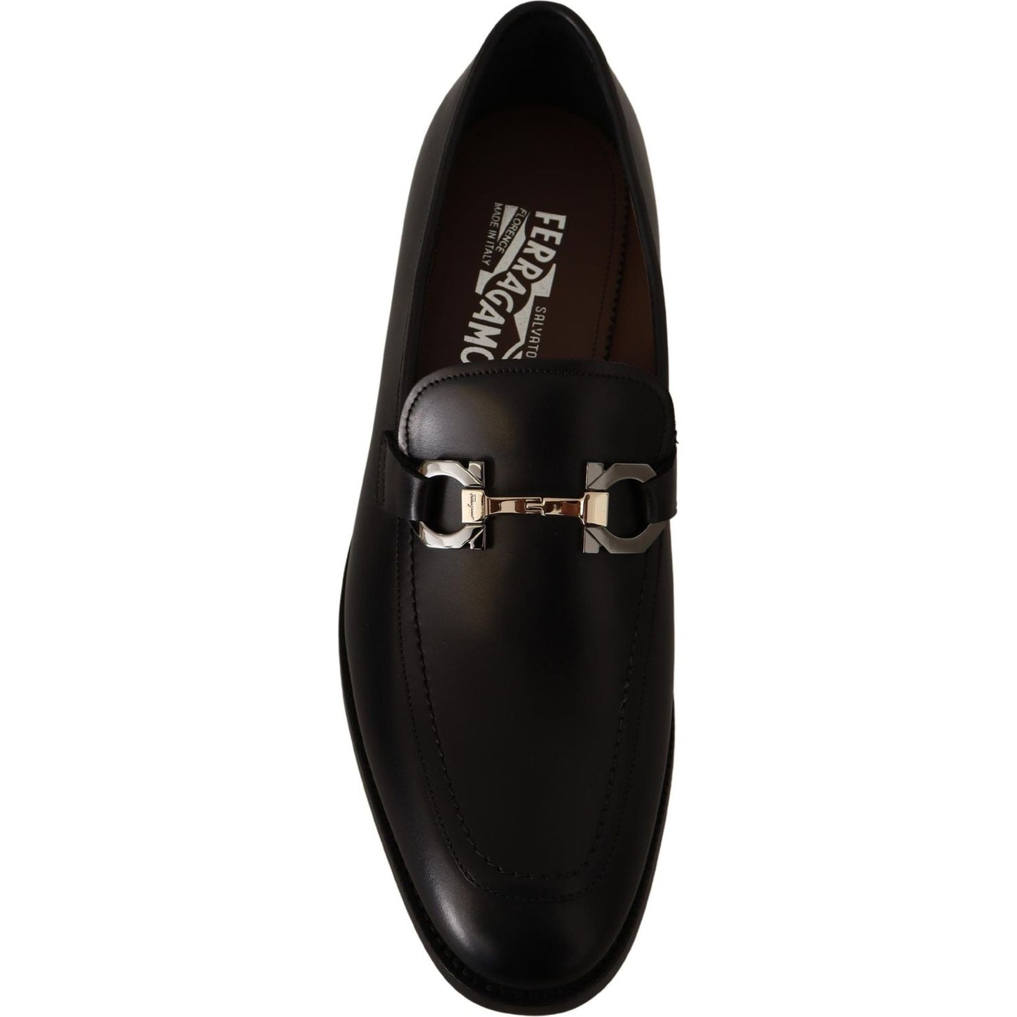 Salvatore Ferragamo Black Calf Leather Moccasin Formal Shoes
