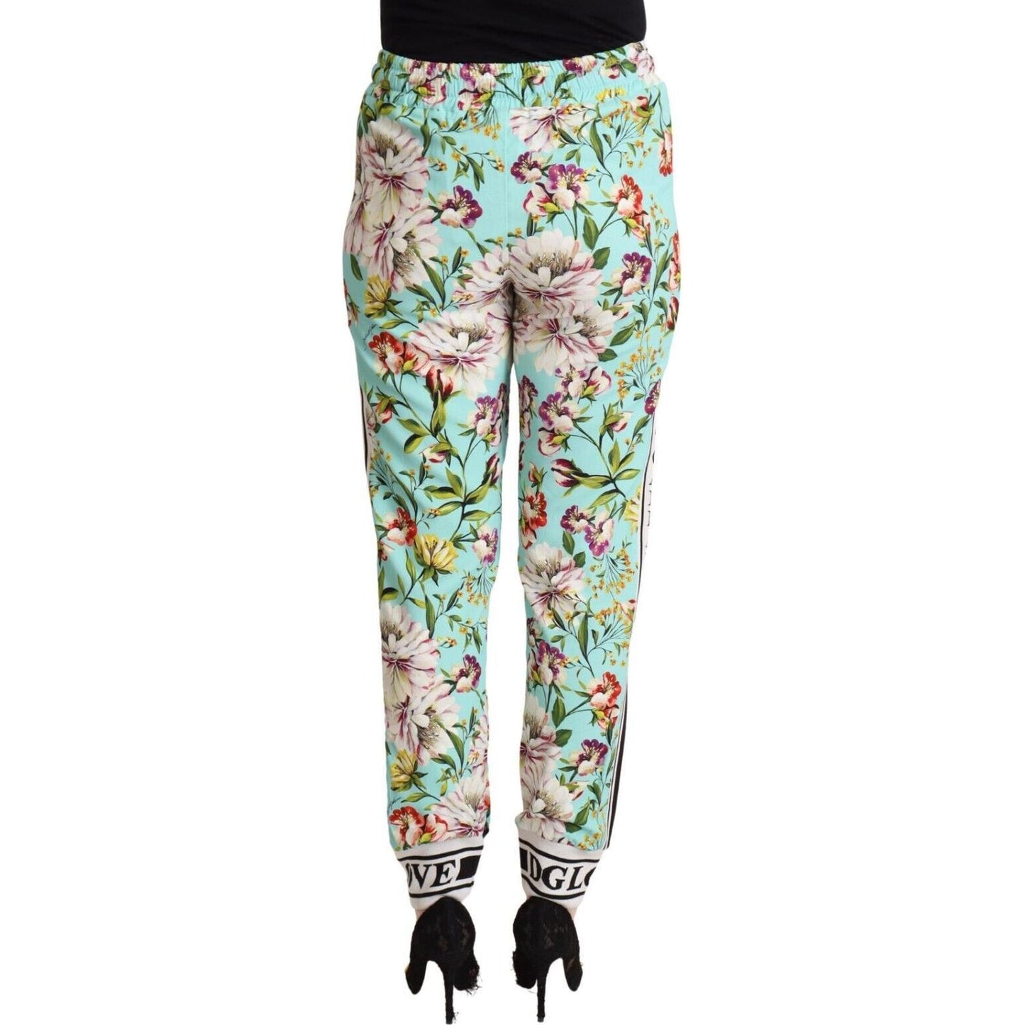 Dolce & Gabbana Floral Viscose Jogger Pants in Green Dolce & Gabbana