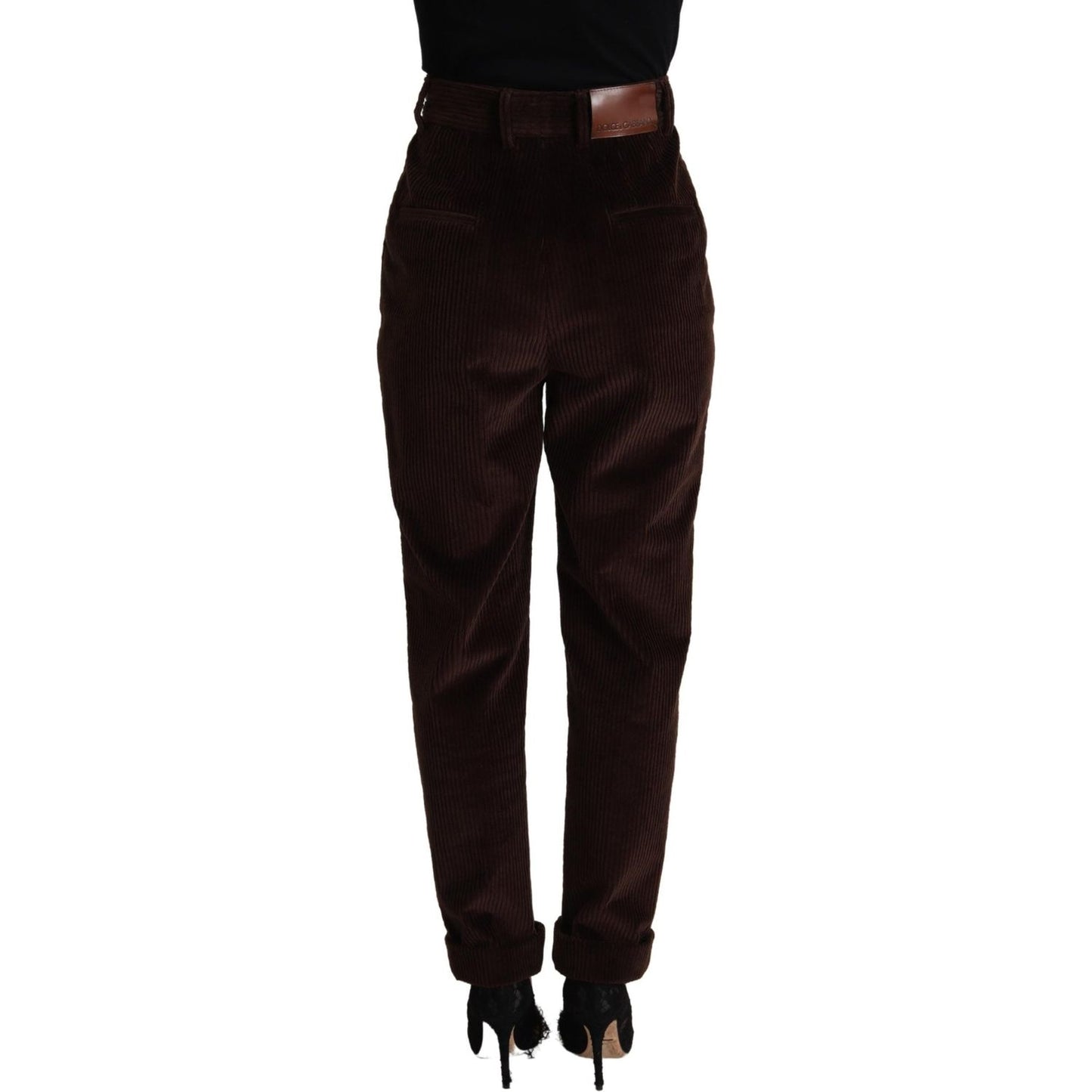 Dolce & Gabbana Elegant Bordeaux High-Waisted Corduroy Pants Dolce & Gabbana