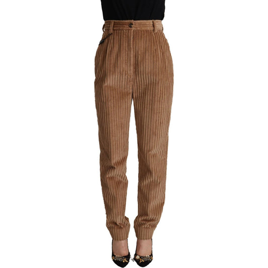 Dolce & Gabbana Elegant High-Waisted Tapered Corduroy Pants Dolce & Gabbana