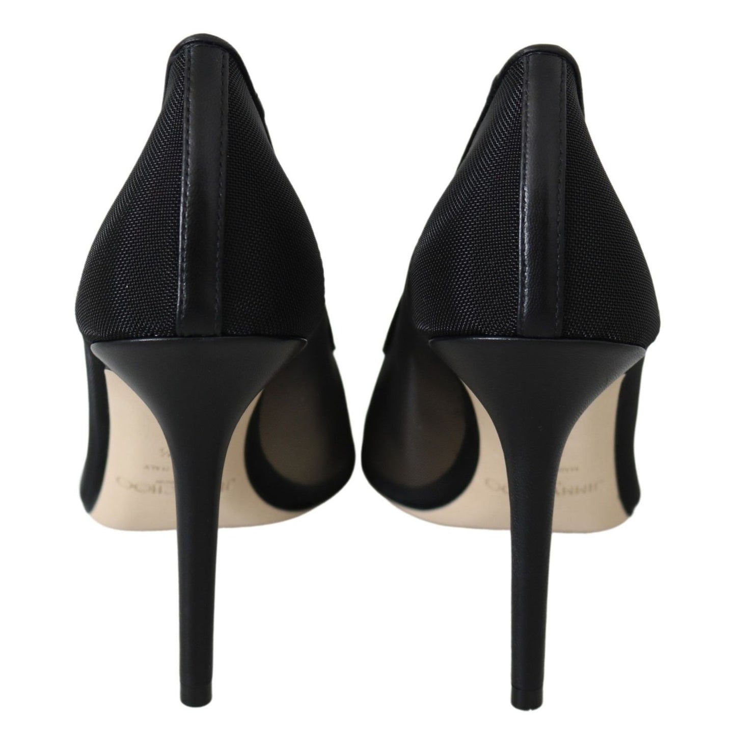 Jimmy Choo Black Mesh Amika 85 Diamond Pumps Shoes