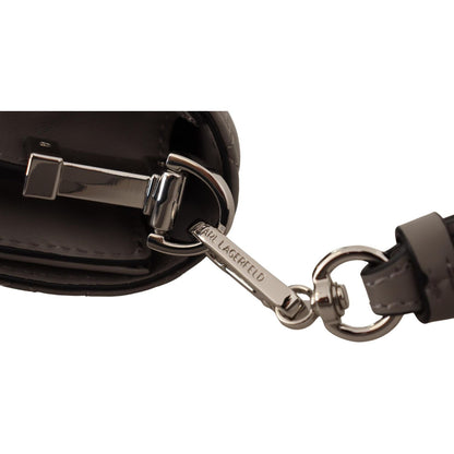 Karl Lagerfeld Light Grey Leather Crossbody Bag