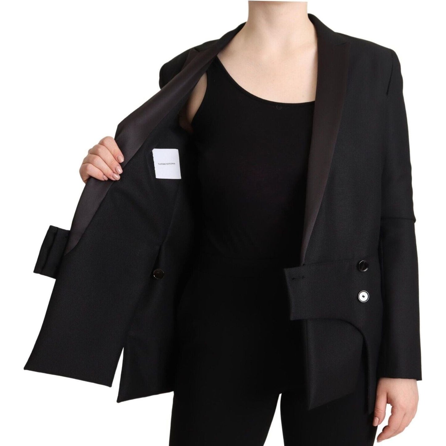 Costume National Elegant Black Double-Breasted Blazer Costume National