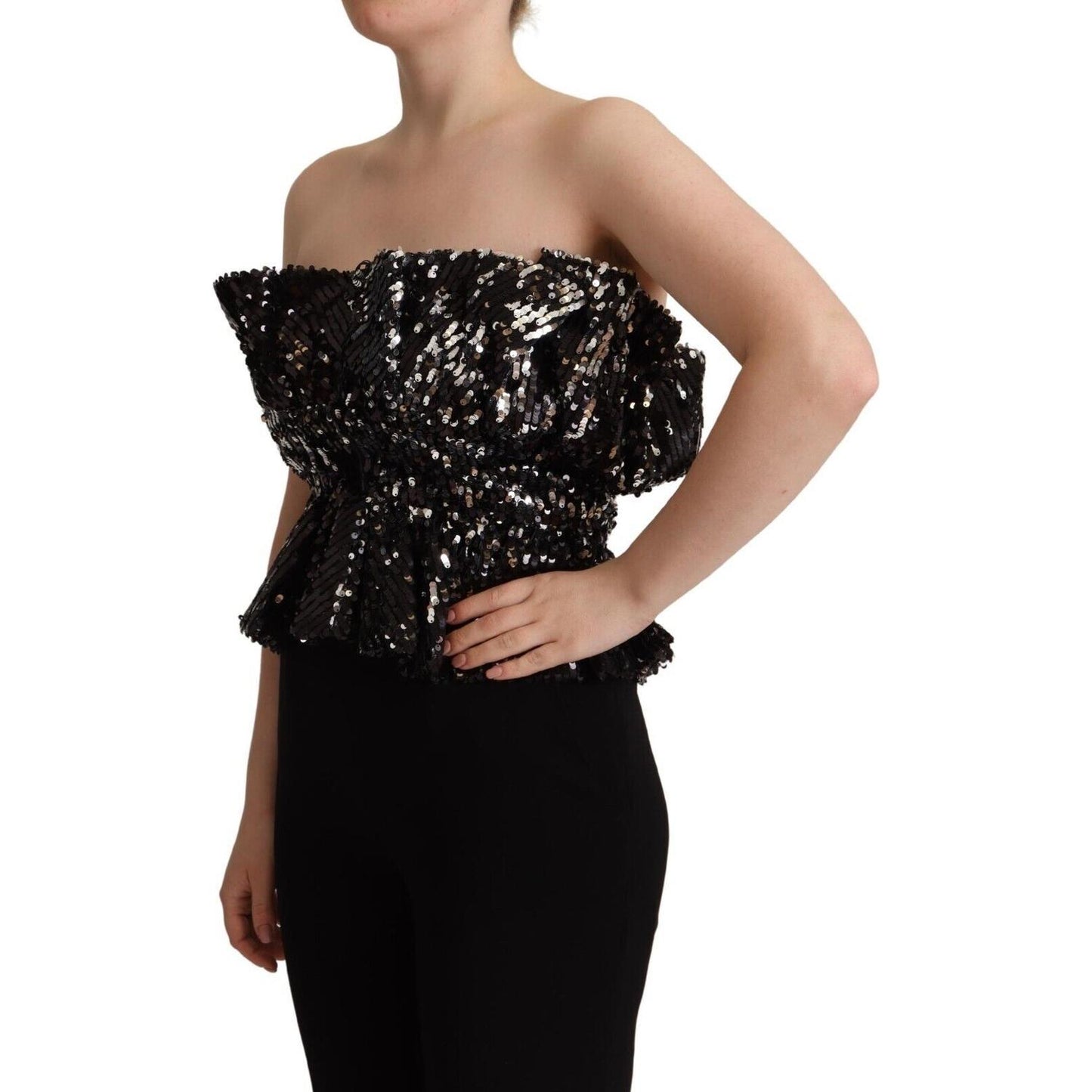 Aniye By Elegant Strapless Sequined Top Aniye By