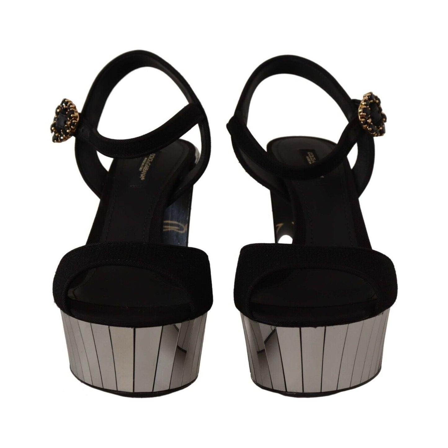 Dolce & Gabbana Sleek Black Ankle Strap Platform Sandals Dolce & Gabbana