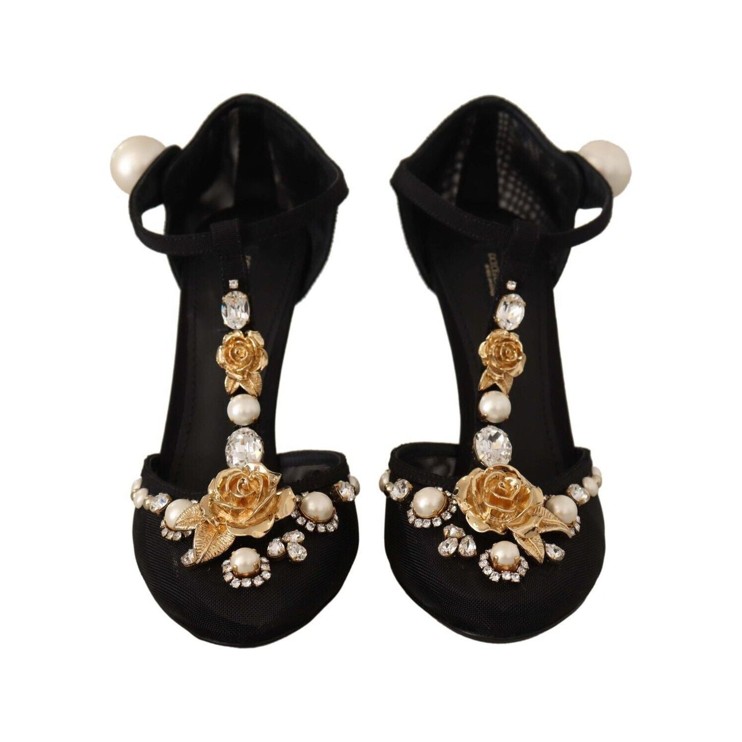 Dolce & Gabbana Elegant Embellished T-Strap Heels Sandals Dolce & Gabbana