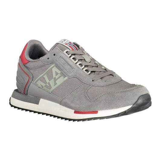 Napapijri Gray Leather Men Sneaker Napapijri