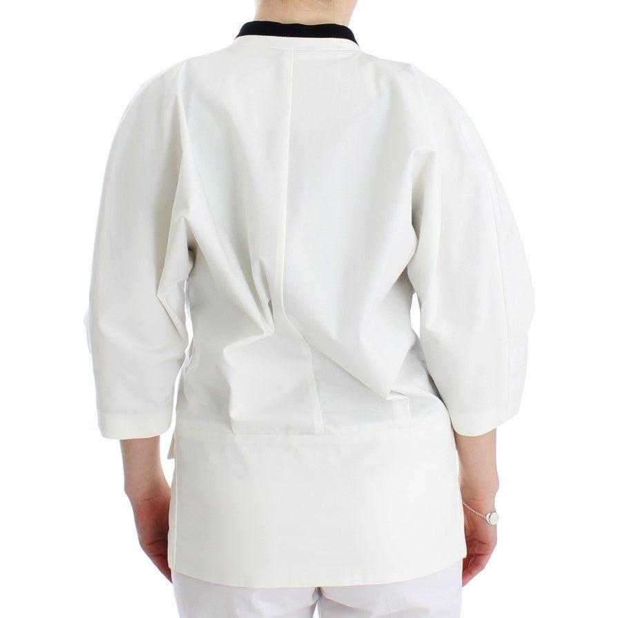 Andrea Pompilio Chic White Cotton Blend Blazer Blazer Jacket Andrea Pompilio