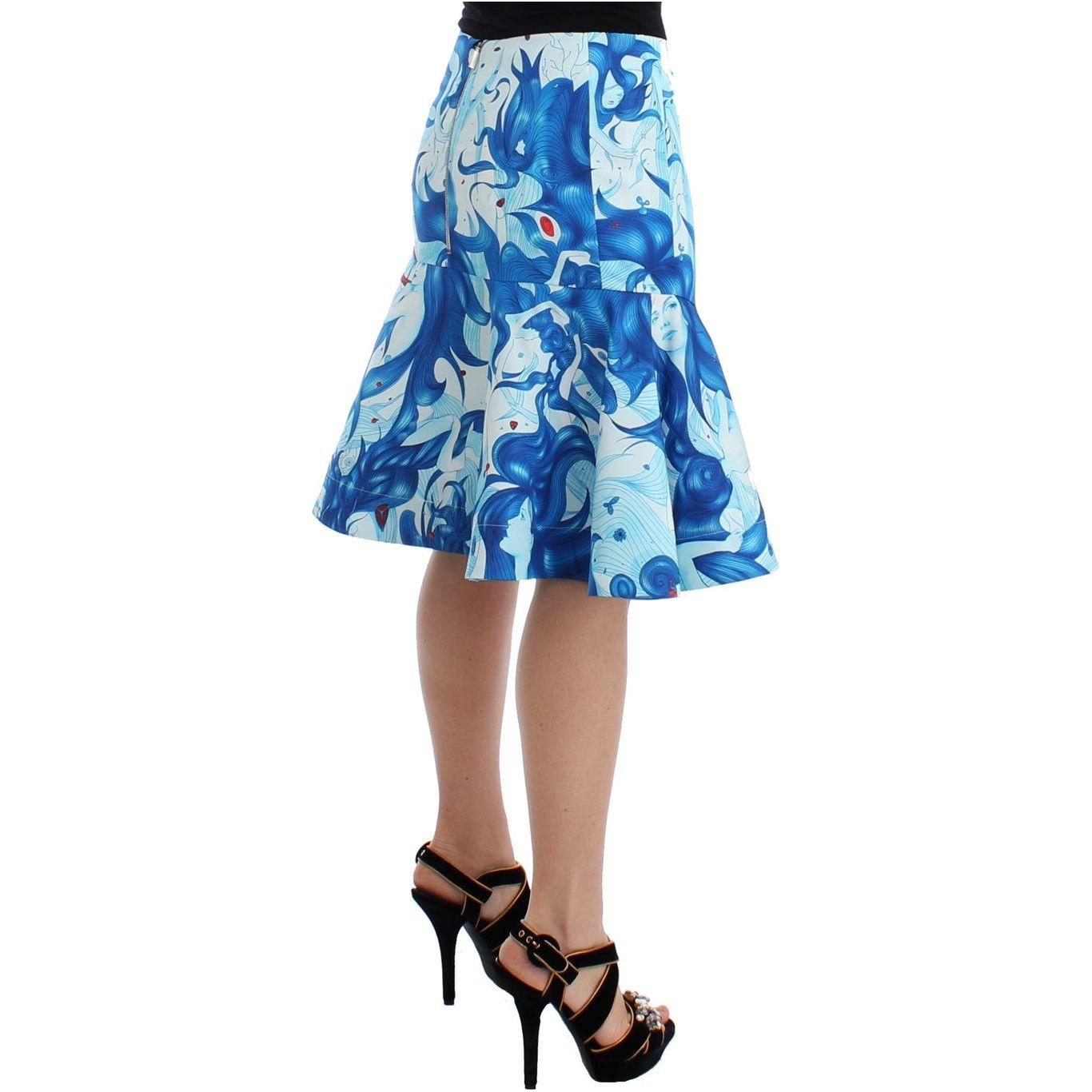 Koonhor Elegant Fresco-Print Knee-Length Skirt Koonhor