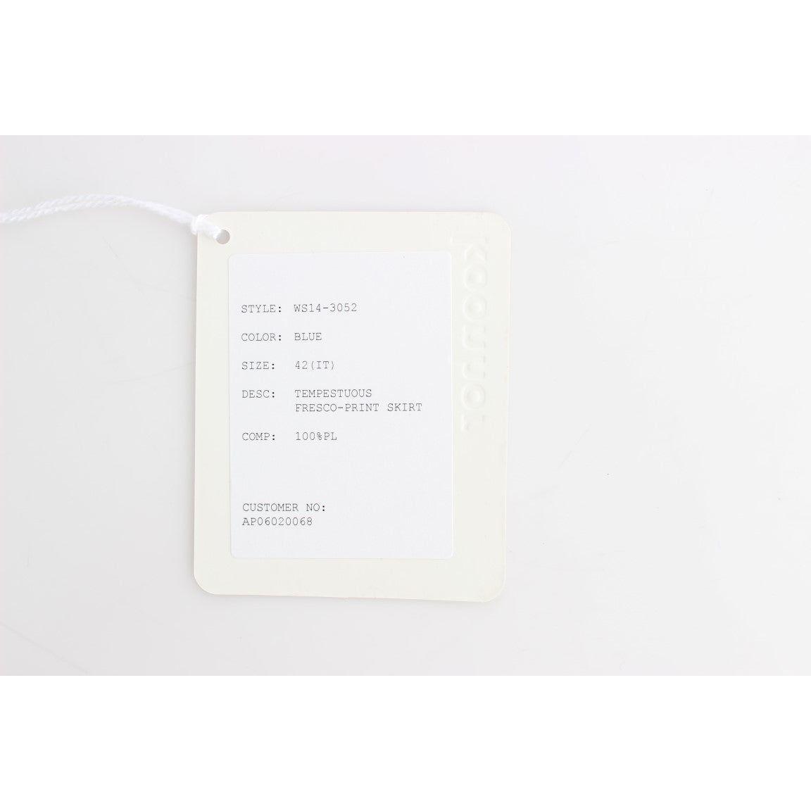 Koonhor Blue Peplum Fresco-Print Straight Pencil Skirt