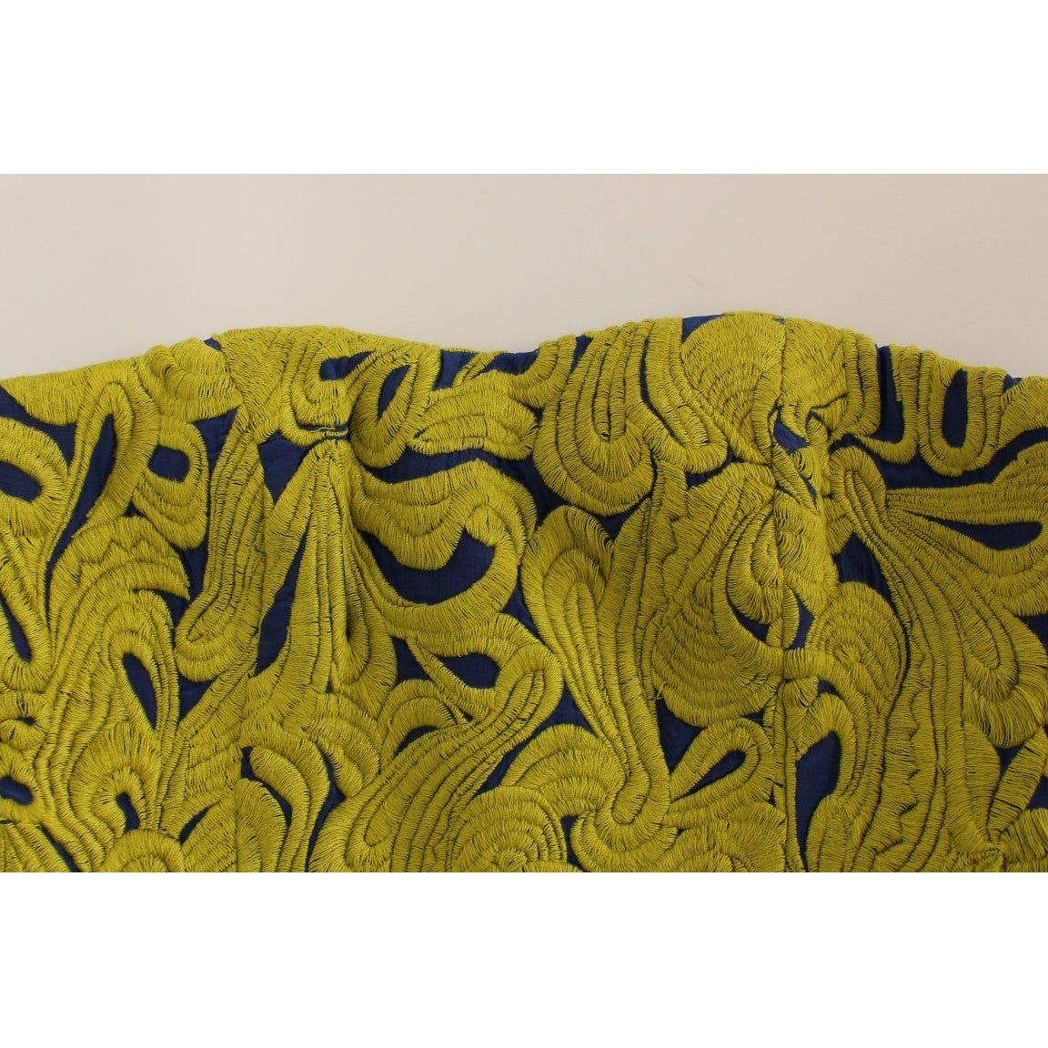 Sachin & Babi Blue Yellow Strapless Bubble Mini Shift Dress