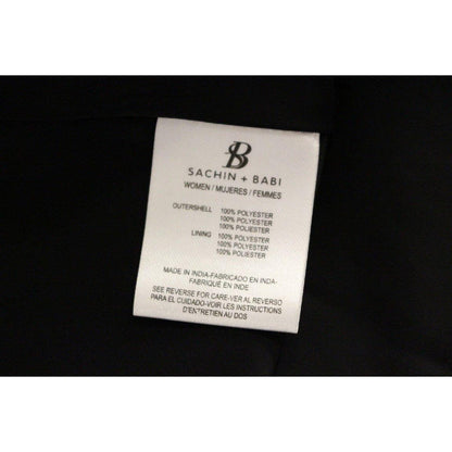 Sachin & Babi Black Silk Floral Pattern Shift Coctail Dress