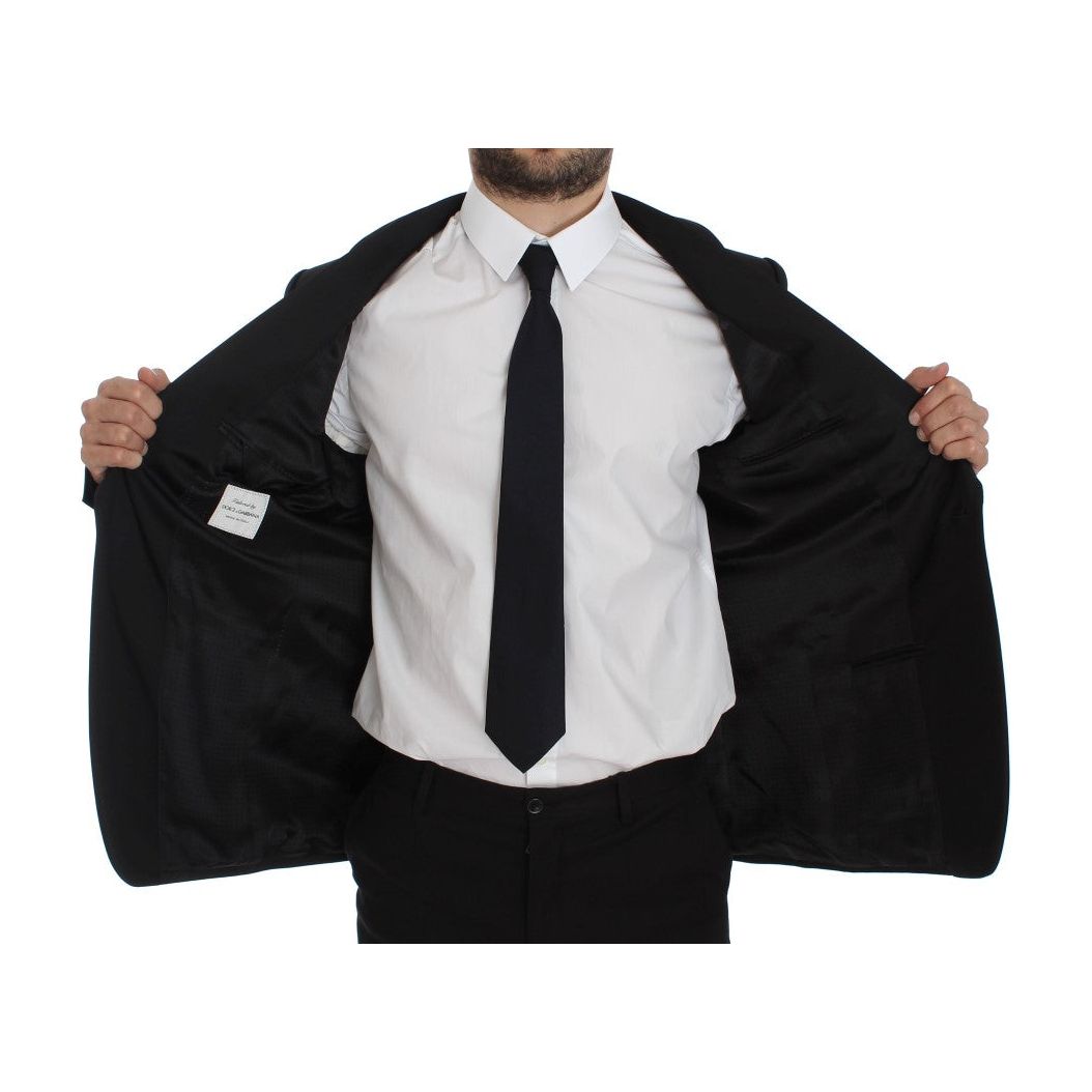 Dolce & Gabbana Exclusive Black Silk One Button Blazer Dolce & Gabbana