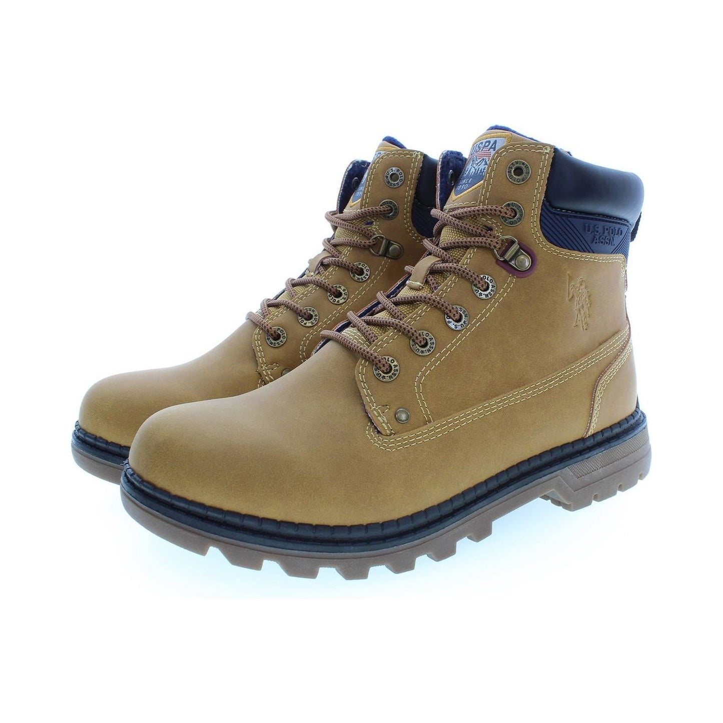 U.S. POLO ASSN. Beige Polyester Men Boot U.S. POLO ASSN.