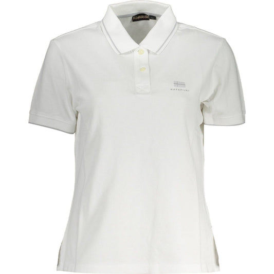 Napapijri White Cotton Women Polo Shirt Napapijri