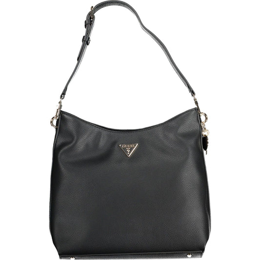 Chic Black Polyurethane Shoulder Bag