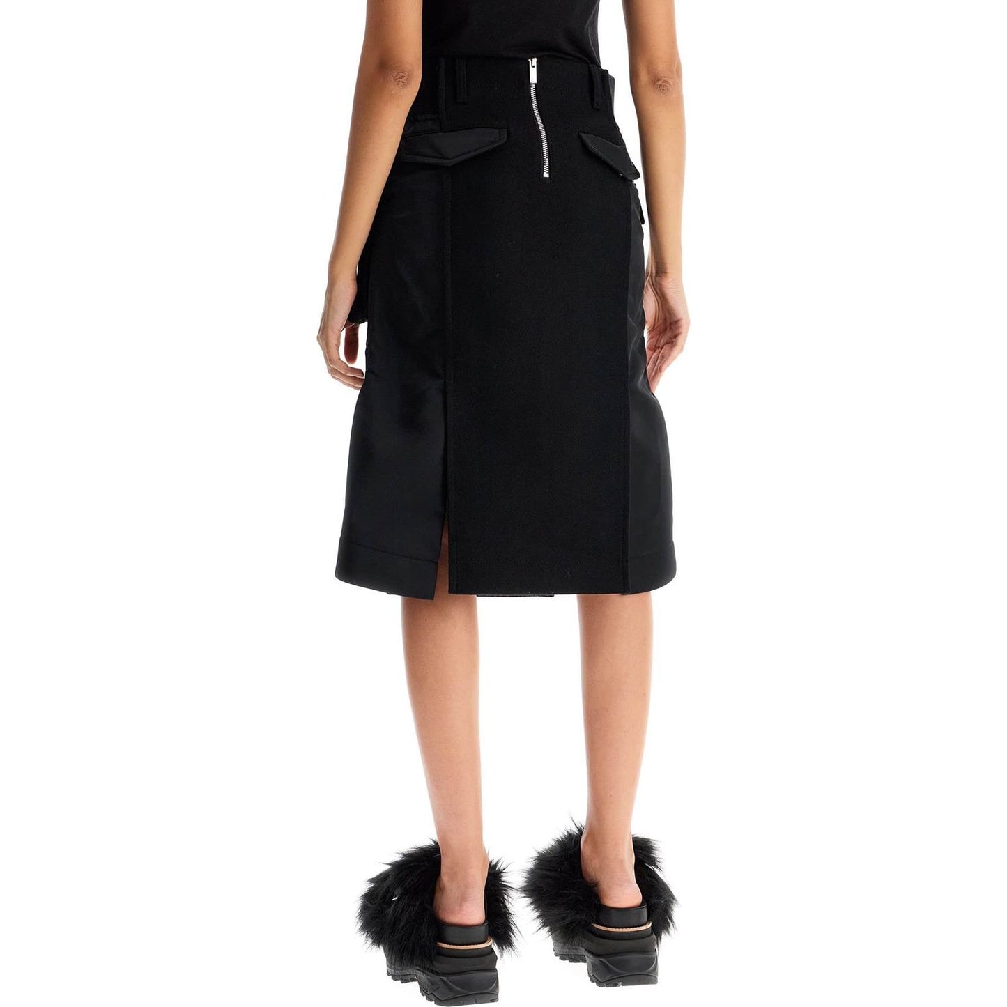 Sacai 'hybrid nylon and wool skirt' Skirts Sacai