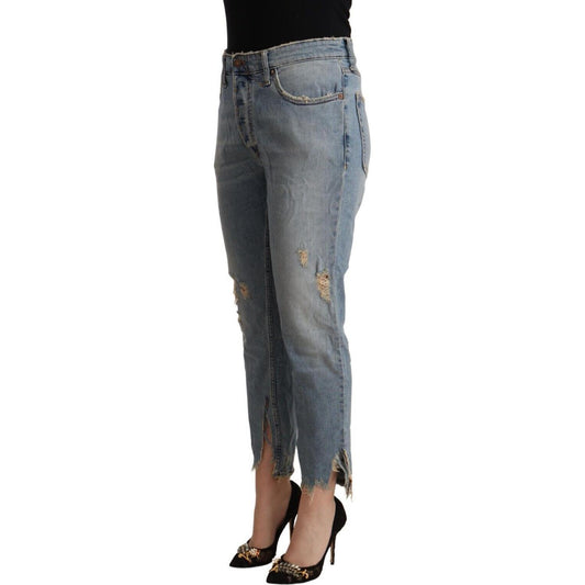 CYCLE Chic Distressed Mid Waist Cropped Denim CYCLE