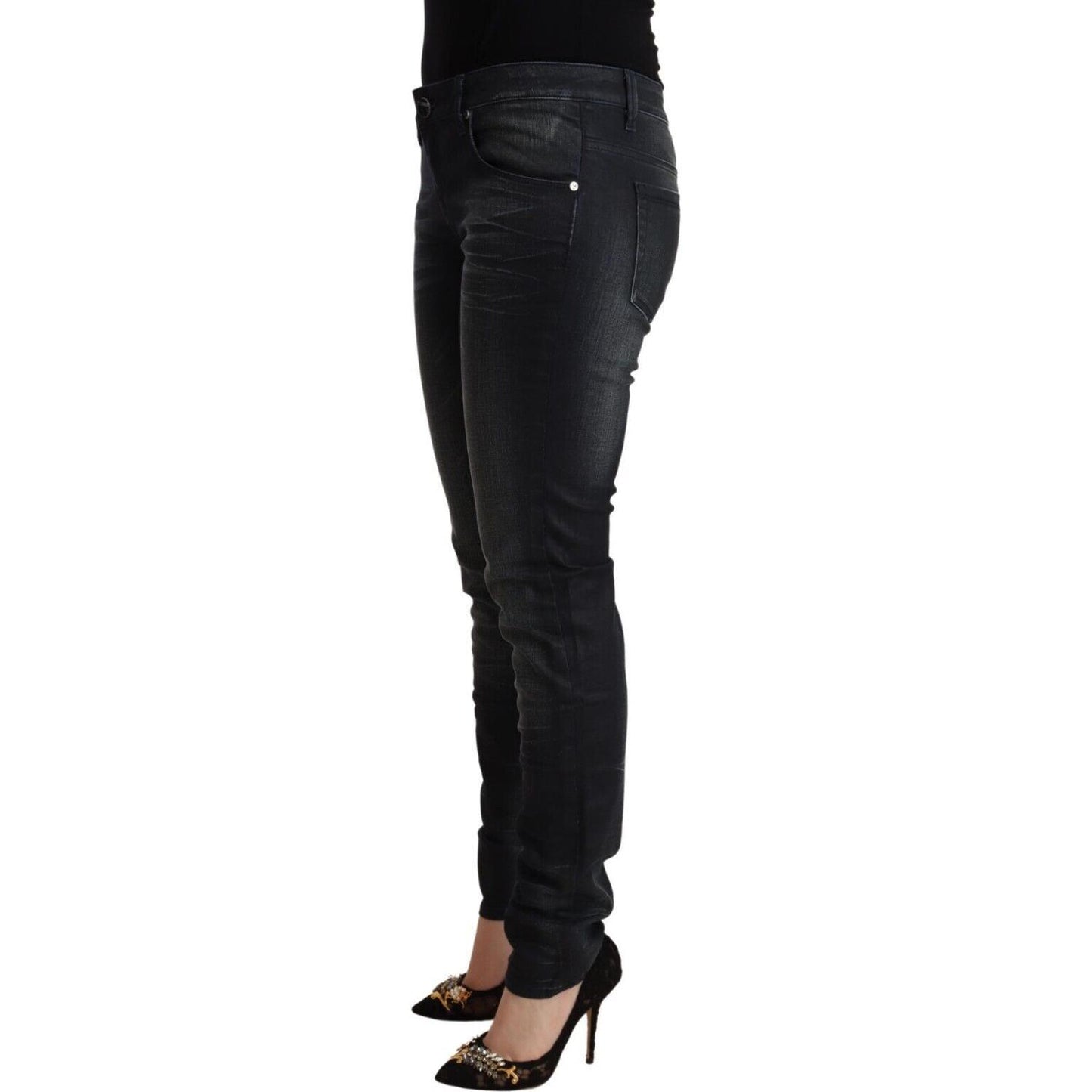 Acht Sleek Black Washed Slim Fit Jeans Acht