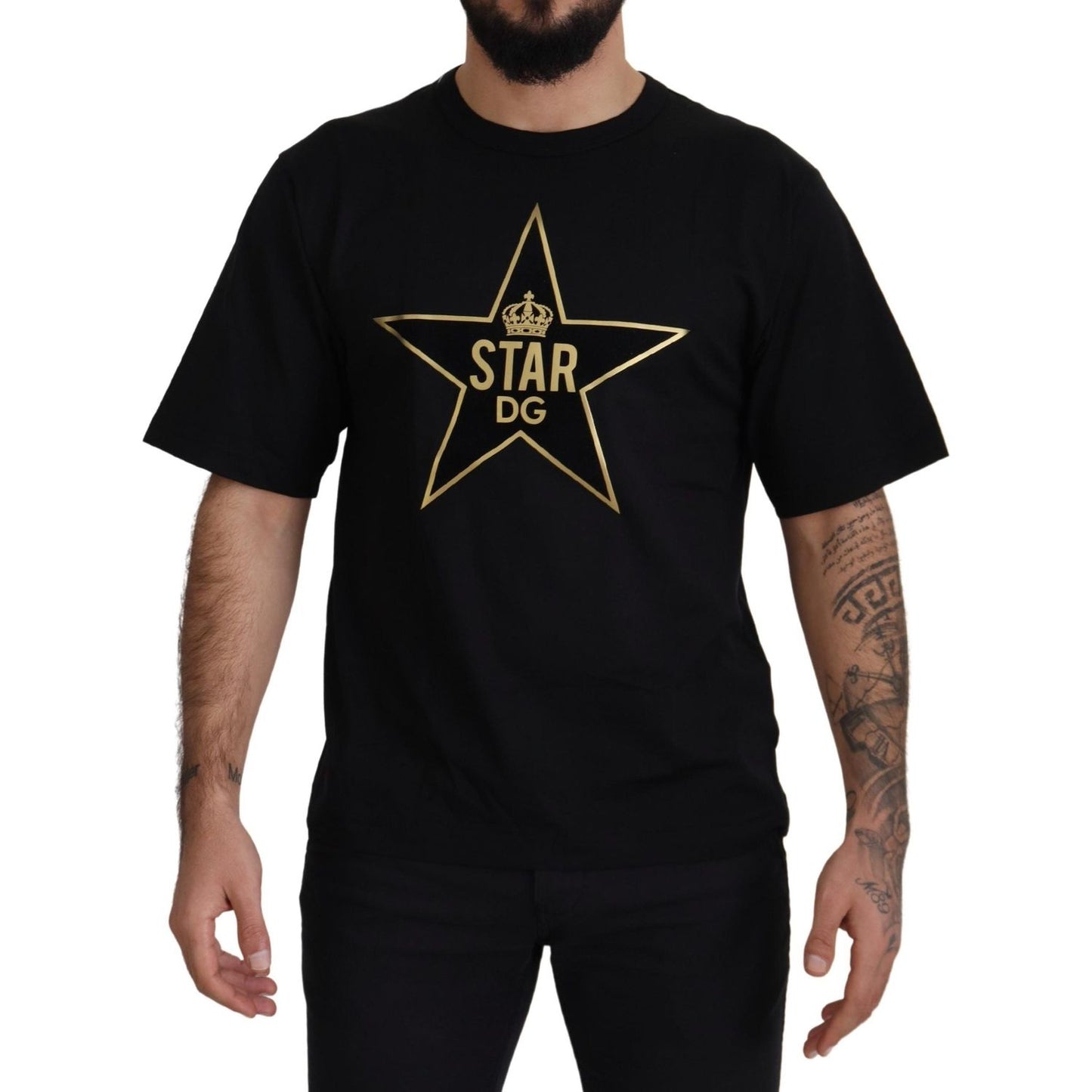 Dolce & Gabbana Gold Star DG Emblem Crewneck Tee Dolce & Gabbana