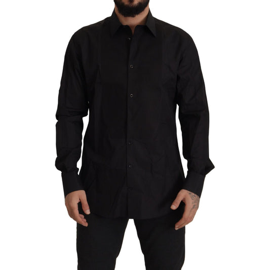 Dolce & Gabbana Black GOLD Slim Fit Tuxedo Dress Shirt Dolce & Gabbana
