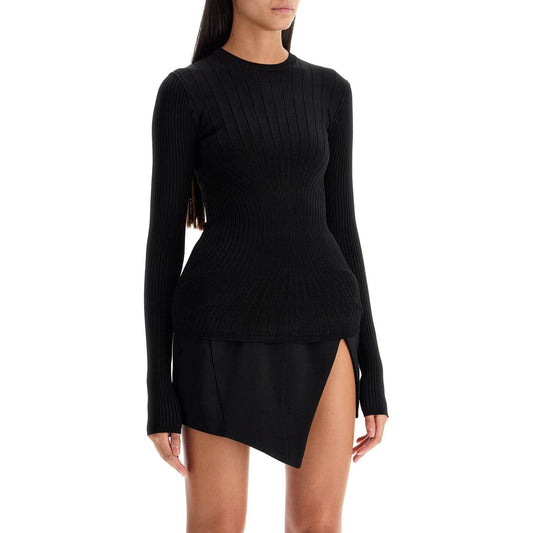 Mugler Mugler ribbed knit top with long sleeves Topwear Mugler