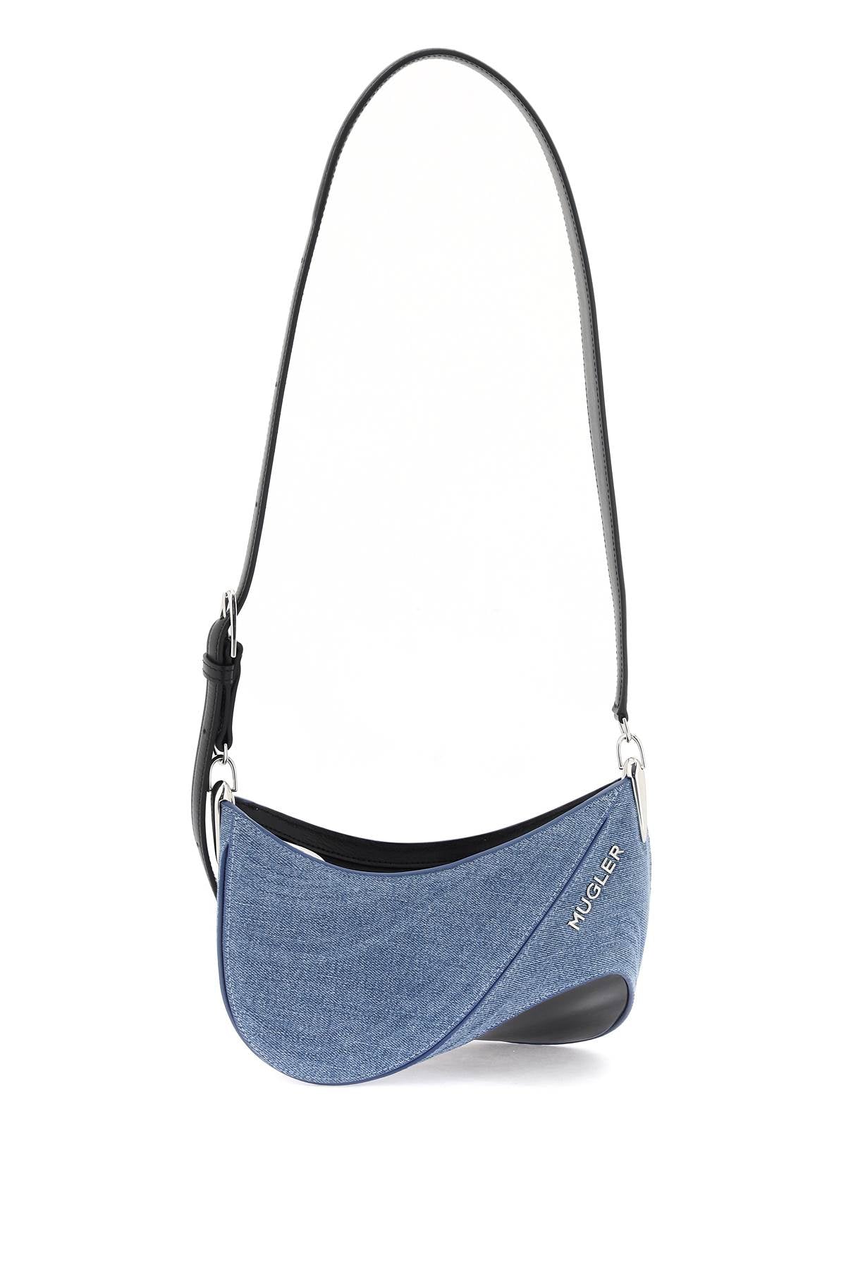 Mugler small denim spiral curve 01 shoulder bag Handbag Mugler