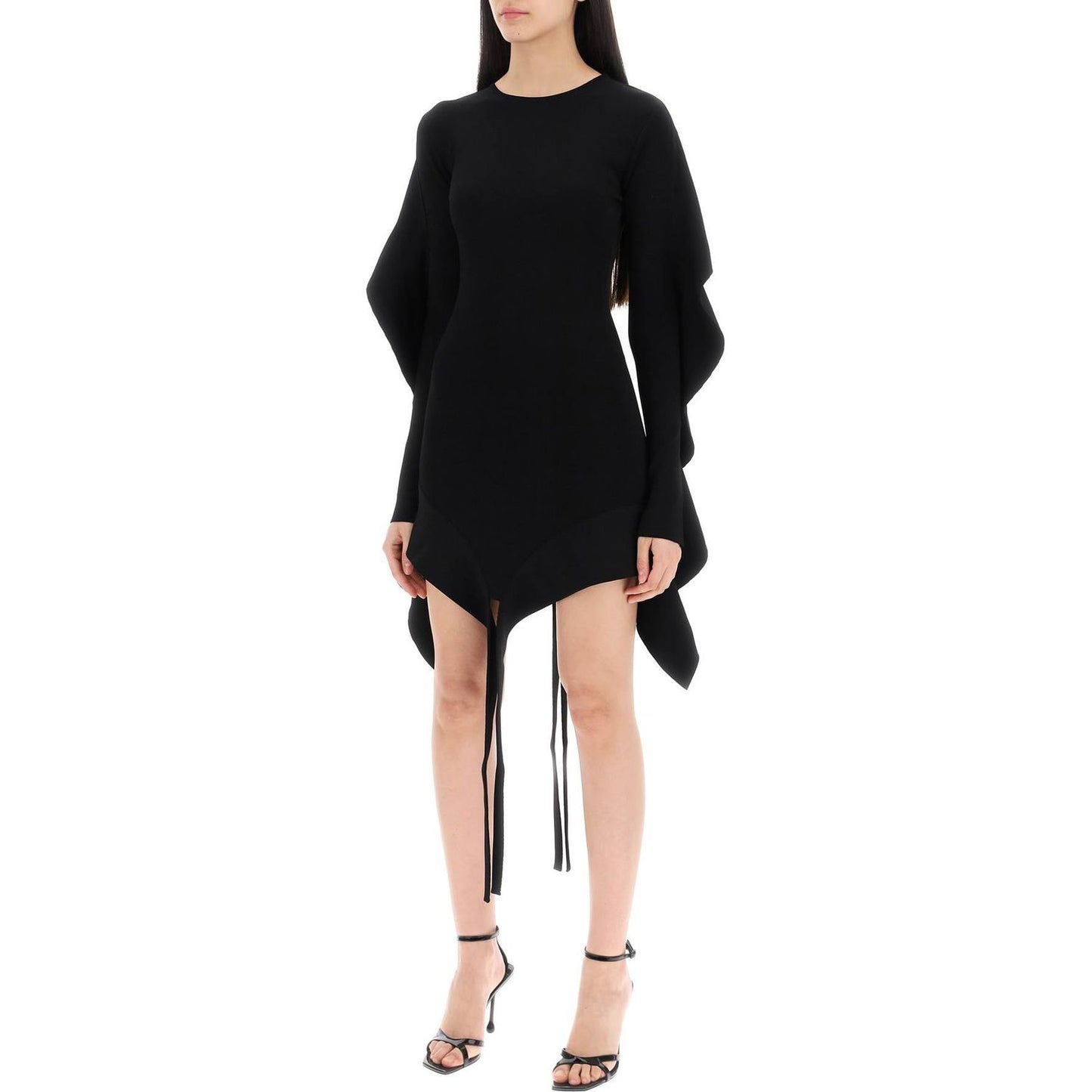 Mugler asymmetric mini dress with ruffle details Dresses Mugler