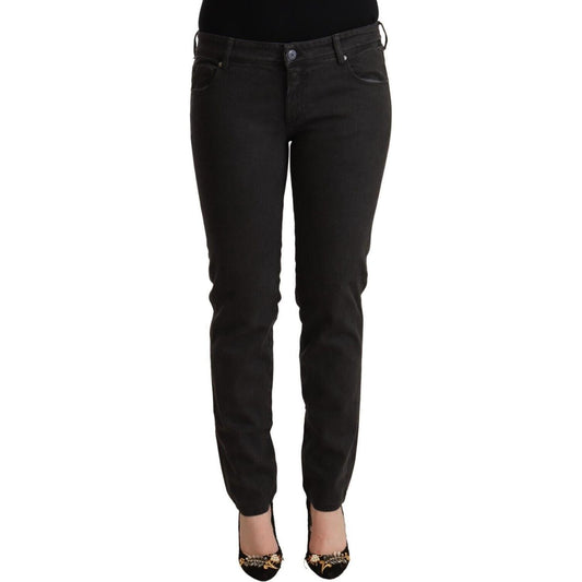 Ermanno Scervino Chic Black Low Waist Skinny Denim Ermanno Scervino