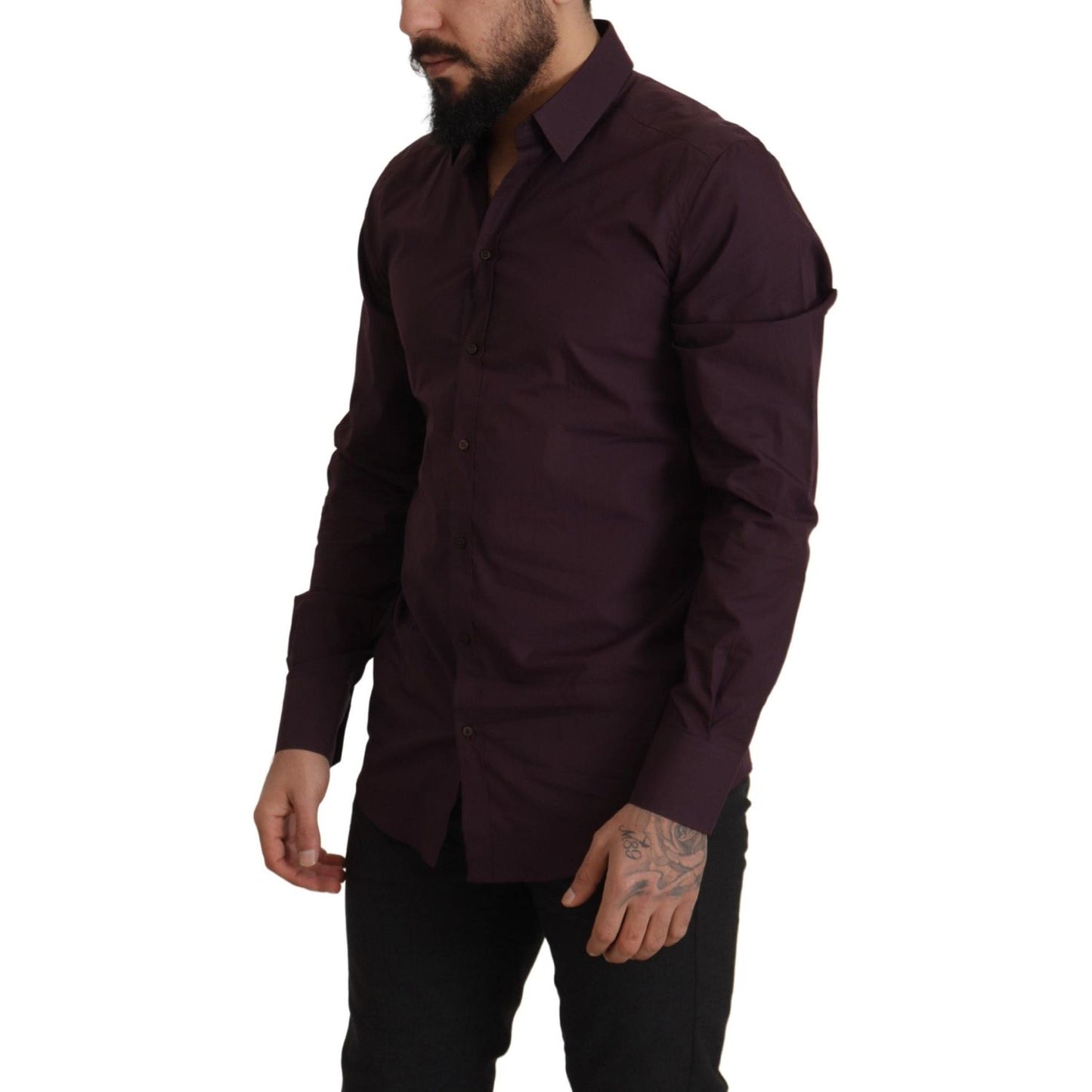 Dolce & Gabbana Regal Purple Slim Fit Dress Shirt Dolce & Gabbana