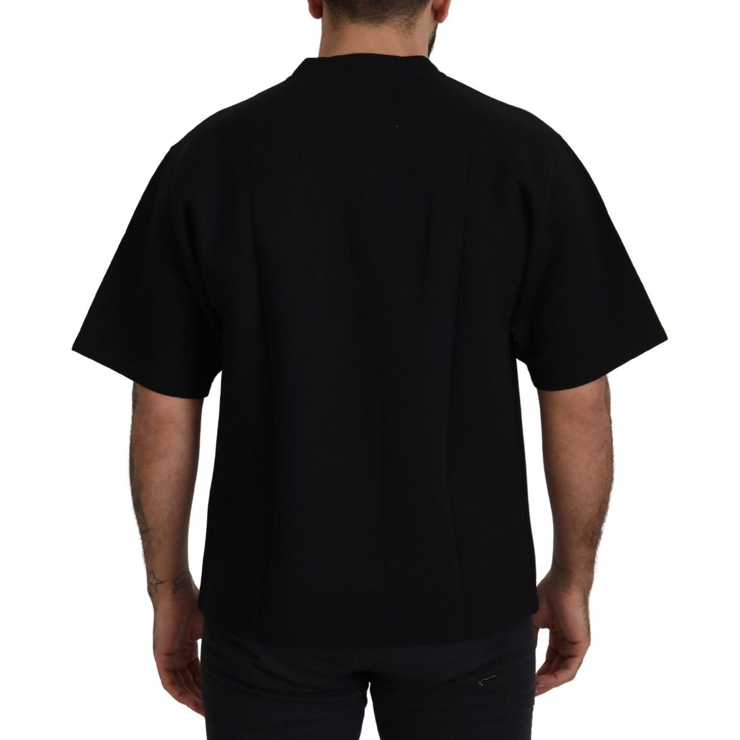 Dolce & Gabbana Elegant Black Cotton Blend Crewneck T-Shirt Dolce & Gabbana