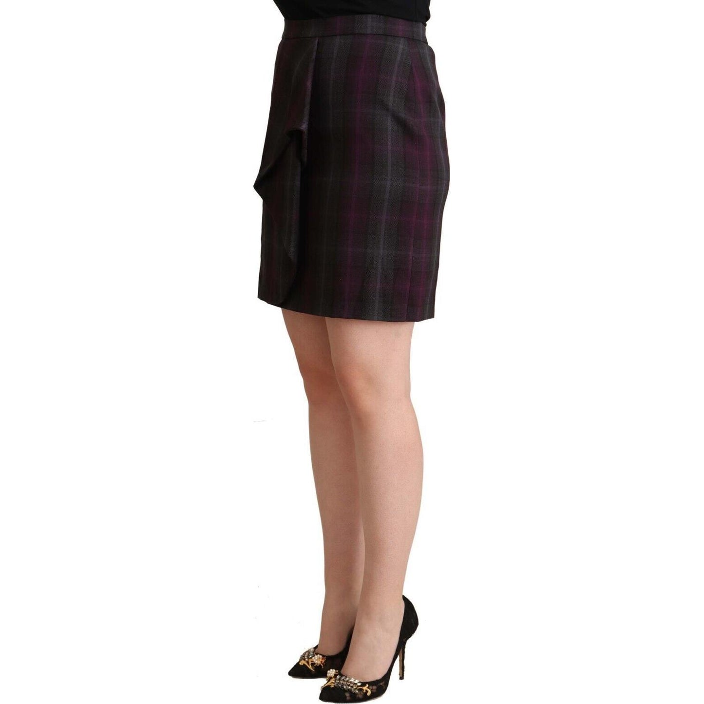 BENCIVENGA Multicolor Checkered Ruffle High Waist Mini Skirt
