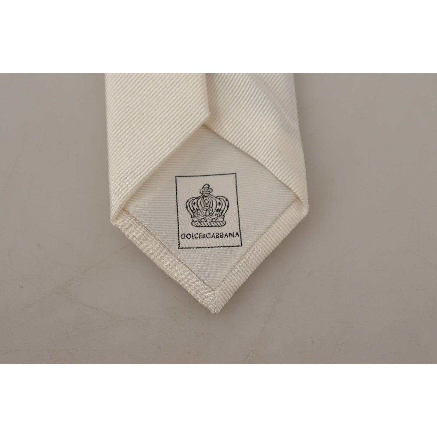 Dolce & Gabbana Elegant White Silk Men's Tie Dolce & Gabbana