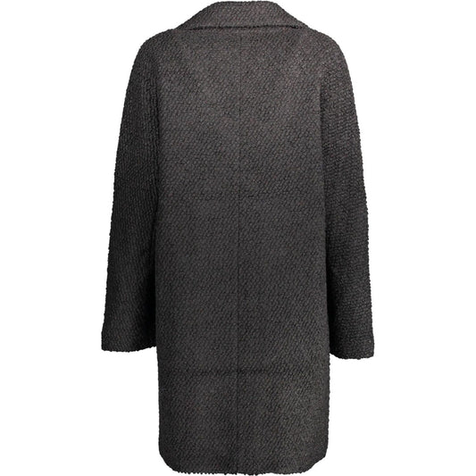 Desigual Black Wool Women Coat Desigual