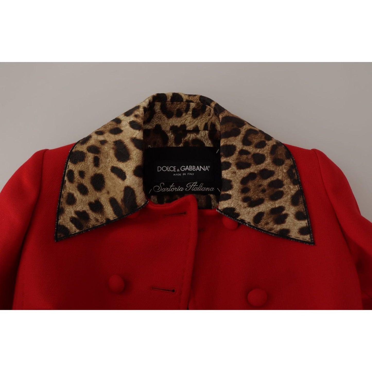 Dolce & Gabbana Elegant Red Leopard Trench Coat Dolce & Gabbana