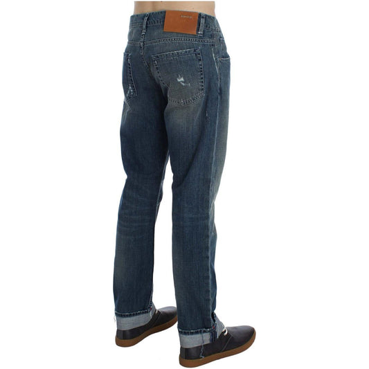 Acht Blue Wash Cotton Denim Regular Fit Jeans