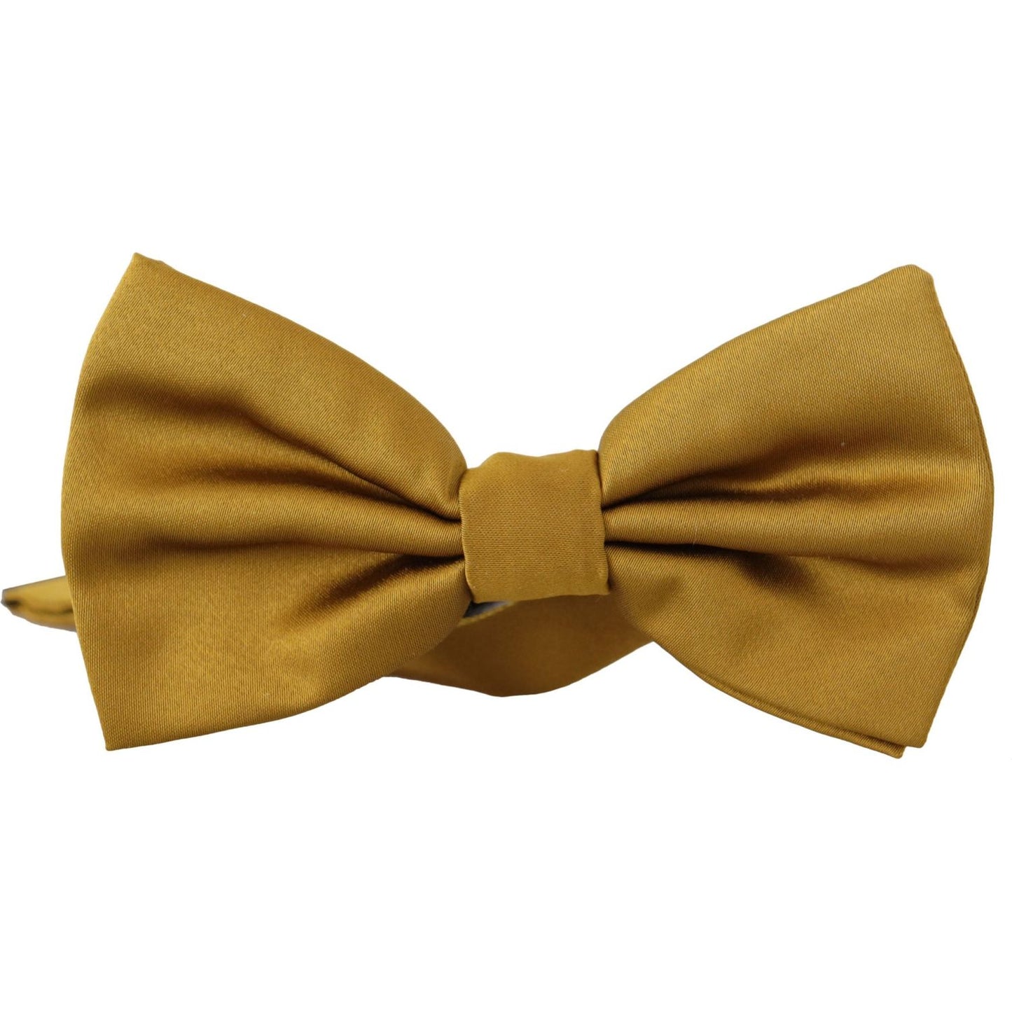 Dolce & Gabbana Elegant Mustard Silk Bow Tie Dolce & Gabbana